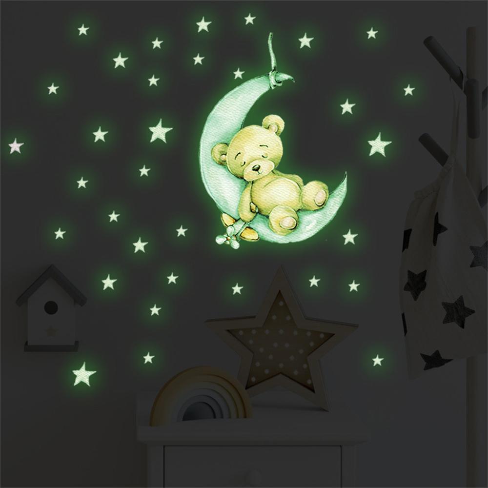 Glow In Dark Stars - Autocollants muraux lumineux ours en peluche