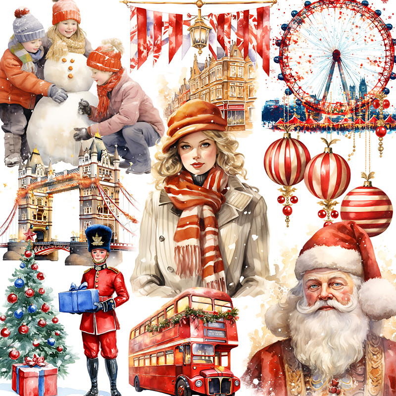 Kids Toys London - Autocollants de noël londres pour scrapbooking