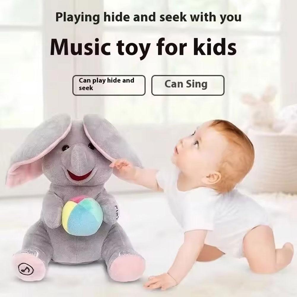 Kids Toys Elephant - Peluche Éléphant Cache-Cache avec Oreilles Mobiles