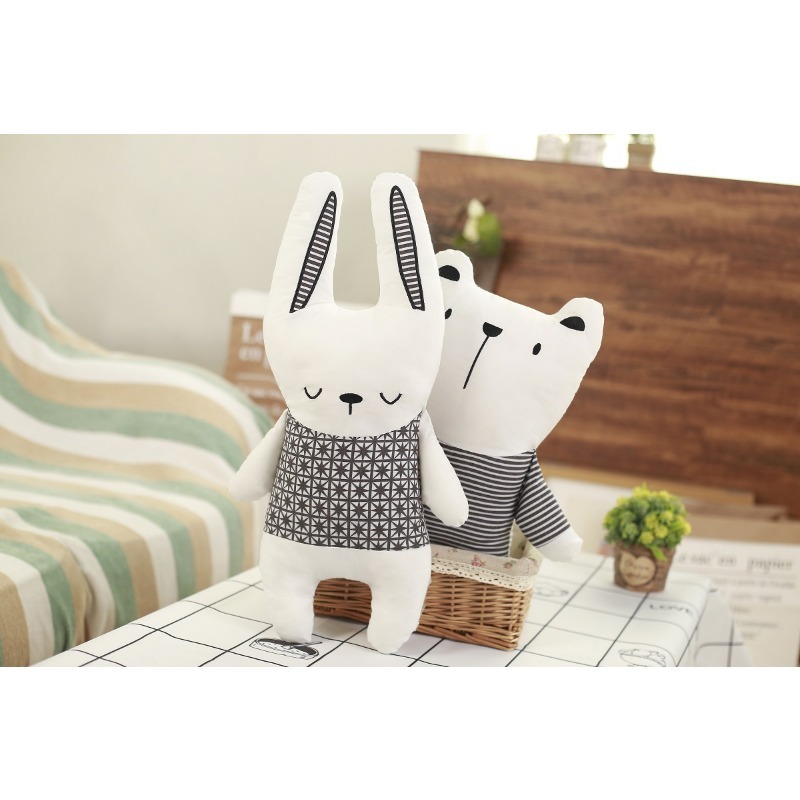 Kids Toys New Born - Poupée en coton rembourrée, lapin, ours,