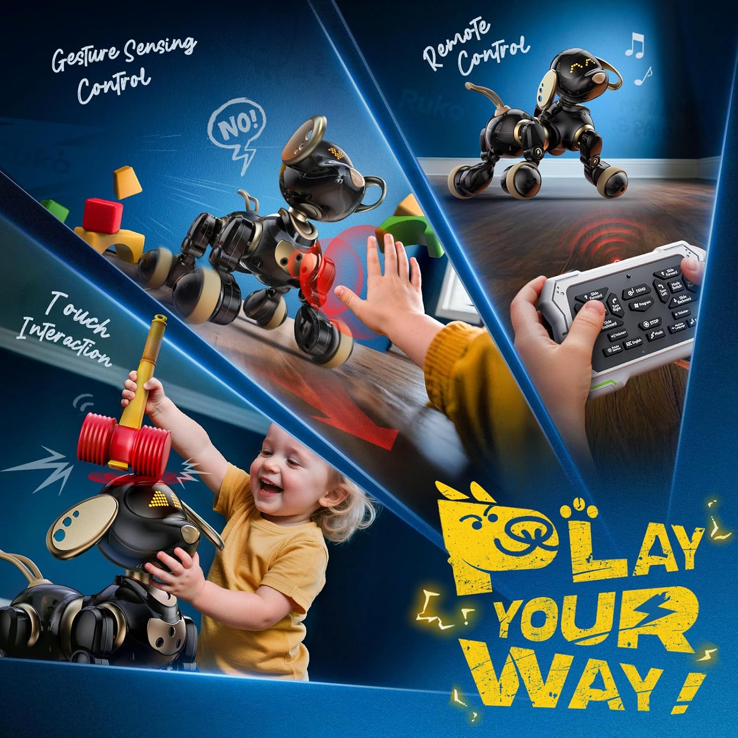 Kid Toys And More - Robot chien intelligent 2.4G AI, jouet