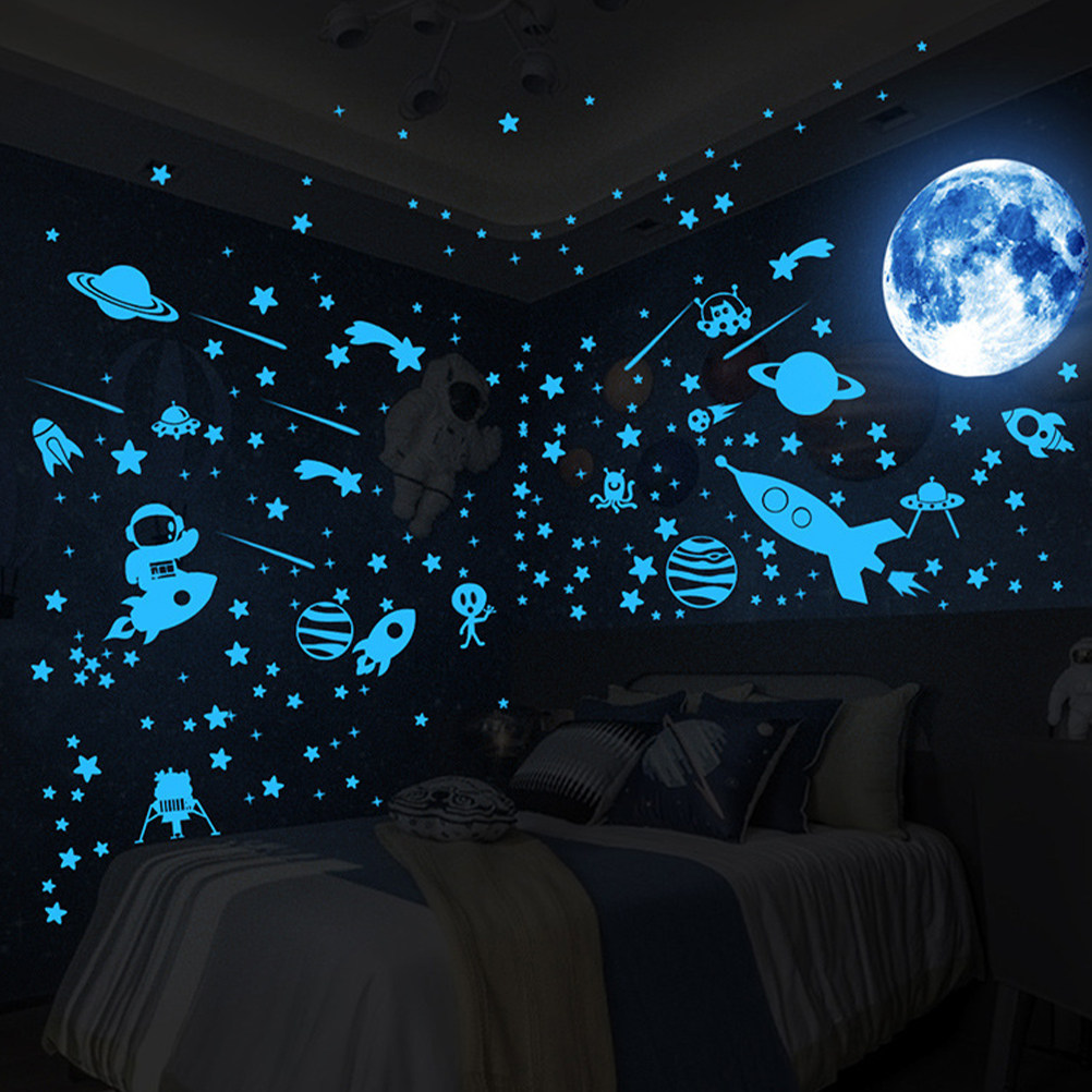 Glow In Dark Stars - Autocollants étoiles en vinyle, étoiles murales