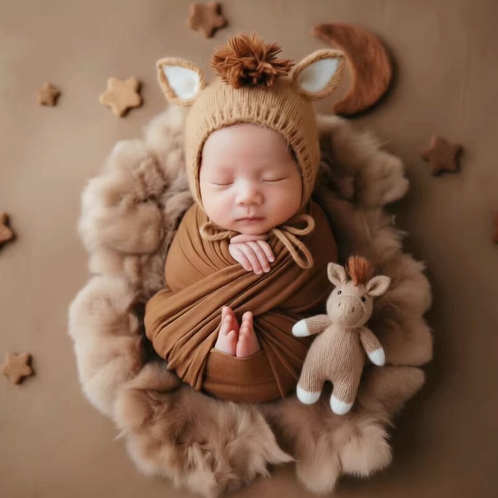 Kids Toys New Born - Chapeau tricoté en forme de cheval