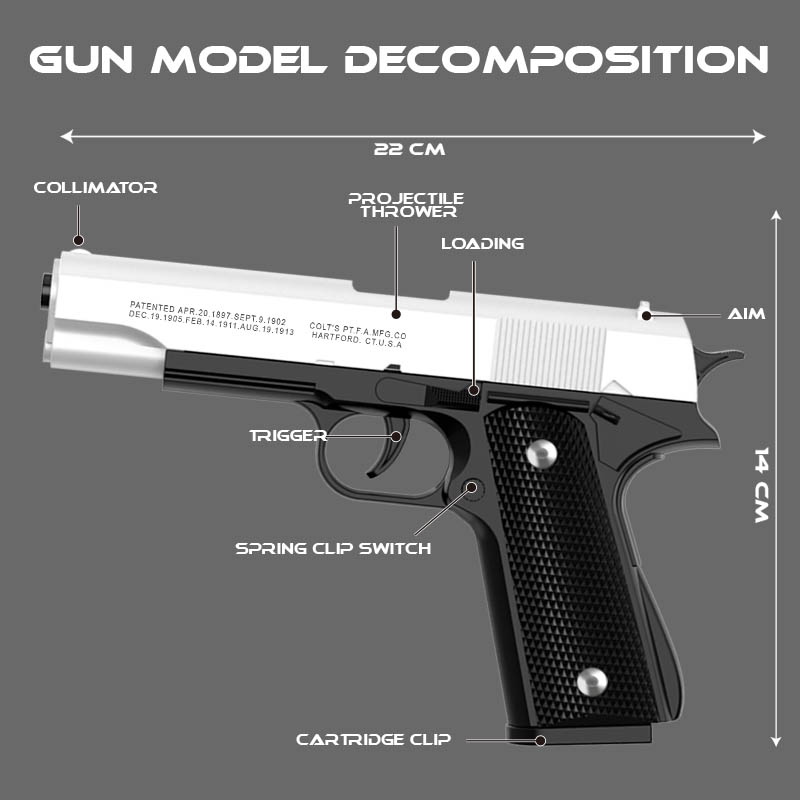 Pistolet de gunman jouet Colt  - Catapult Launcher Toy avis et prix