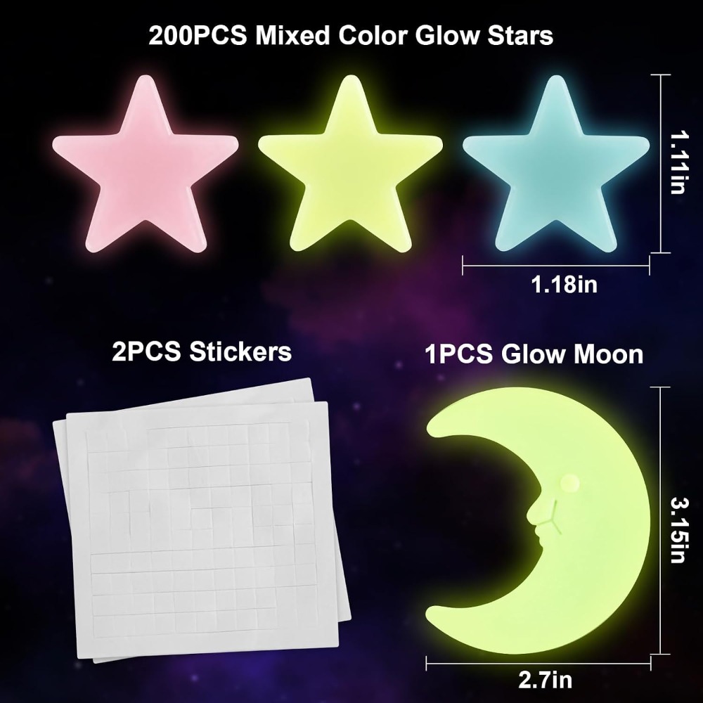 Autocollants étoiles et lune q - Glow In Dark Stars avis et prix