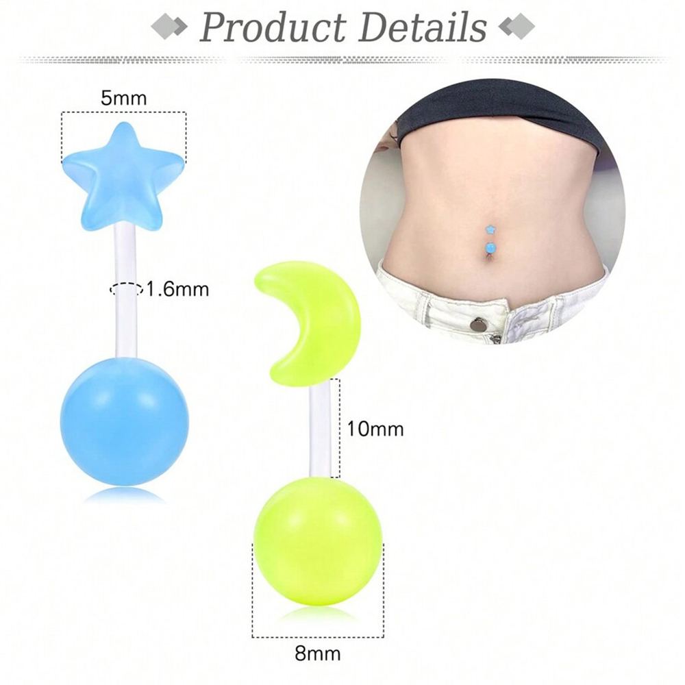 Anneaux de nombril transparent - Glow In Dark Stars avis et prix