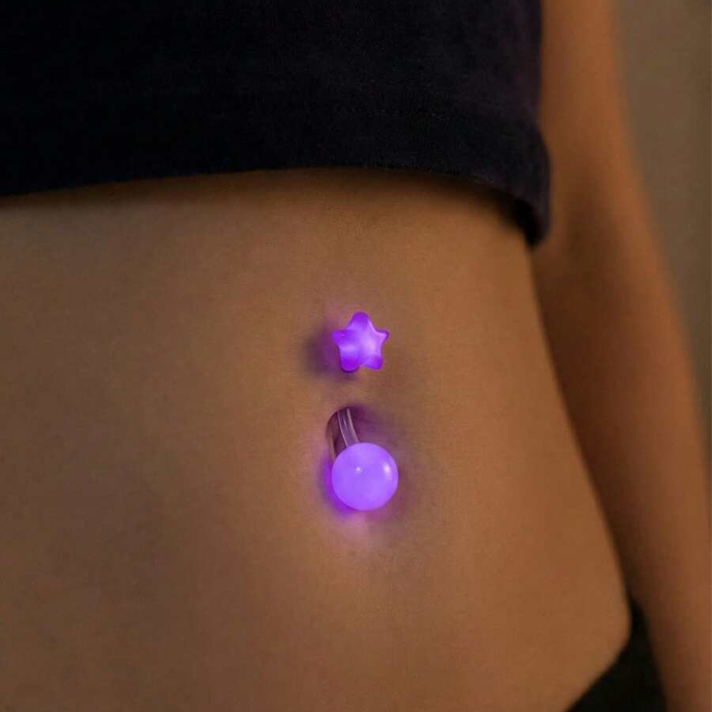 Anneaux de nombril transparent - Glow In Dark Stars avis et prix