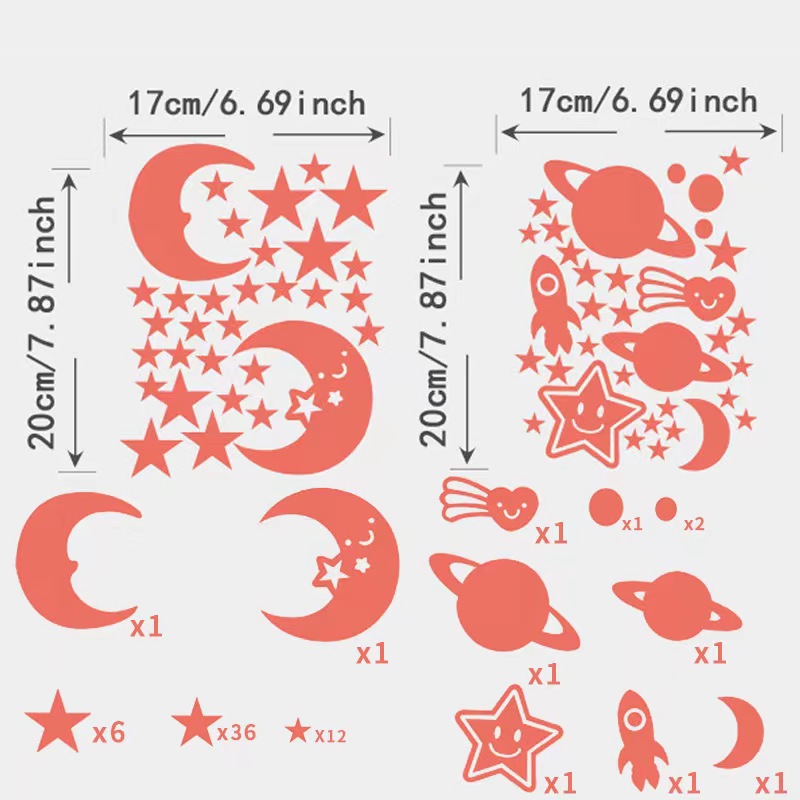 Autocollants muraux qui brille - Glow In Dark Stars avis et prix