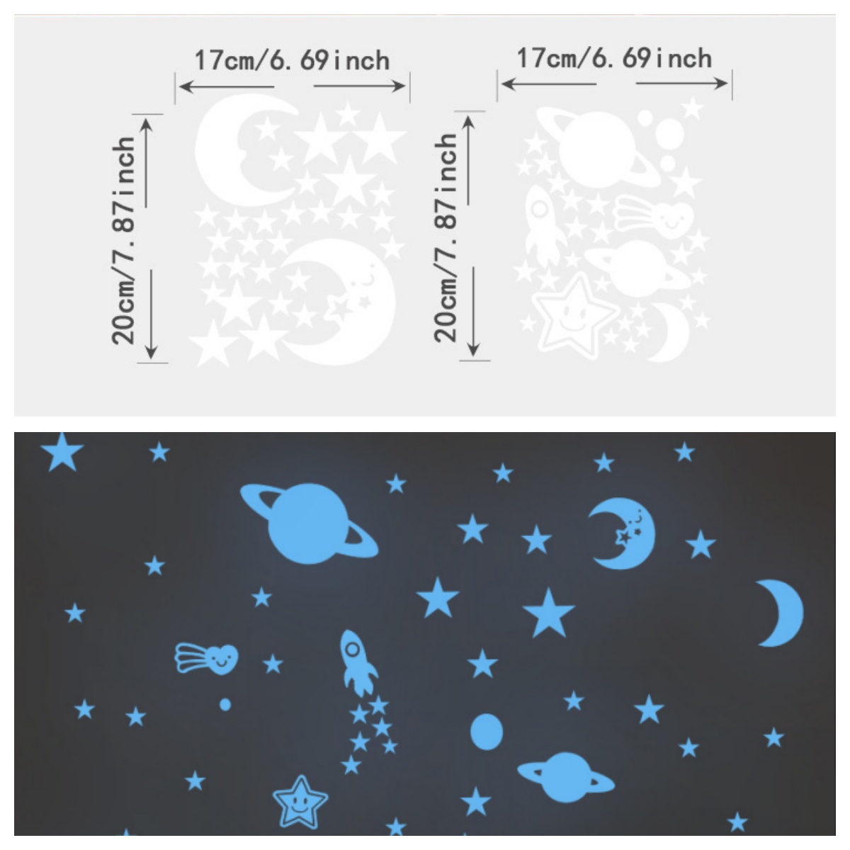 Autocollants muraux qui brille - Glow In Dark Stars avis et prix